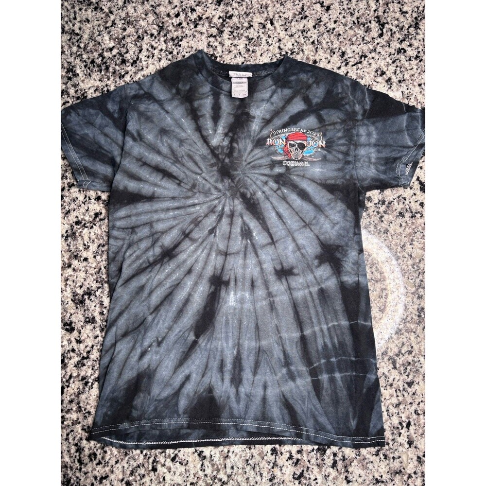 Ron Jon Surfer Shop Black And Grey Spiral Tie Dye Cozumel 2025 Small T-shirt